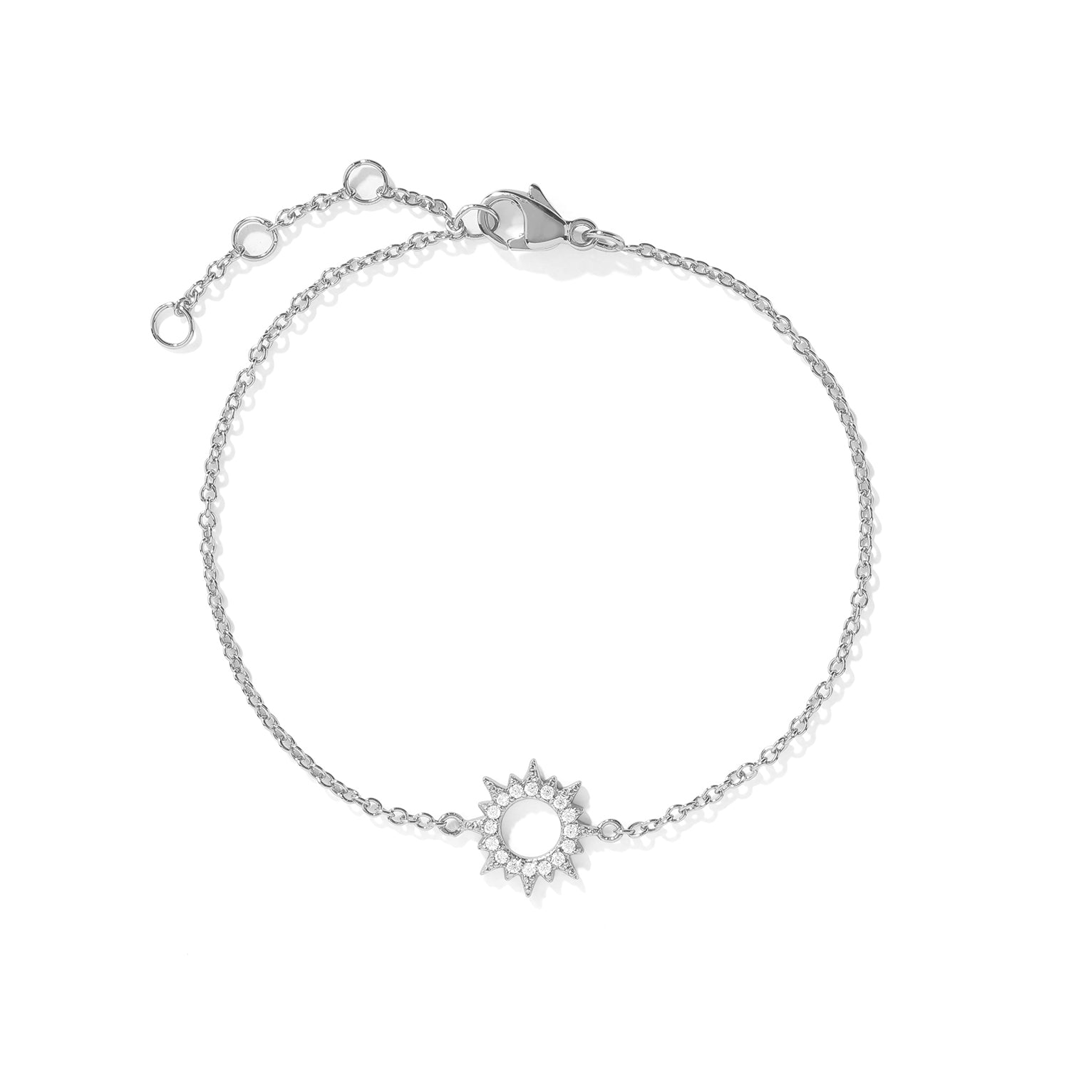 Elegant and dainty bracelet. 925 silver bracelet set with cubic zirconia stones.