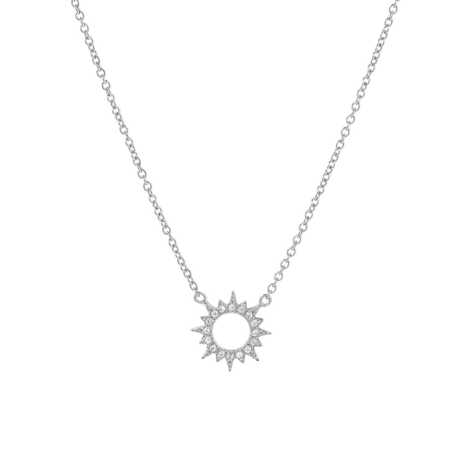 Elegant and dainty necklace. 925 silver necklace set with cubic zirconia stones.