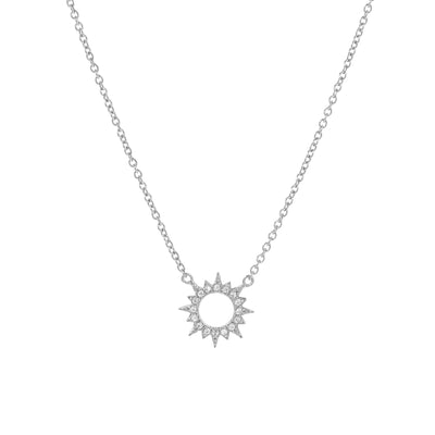 Elegant and dainty necklace. 925 silver necklace set with cubic zirconia stones.