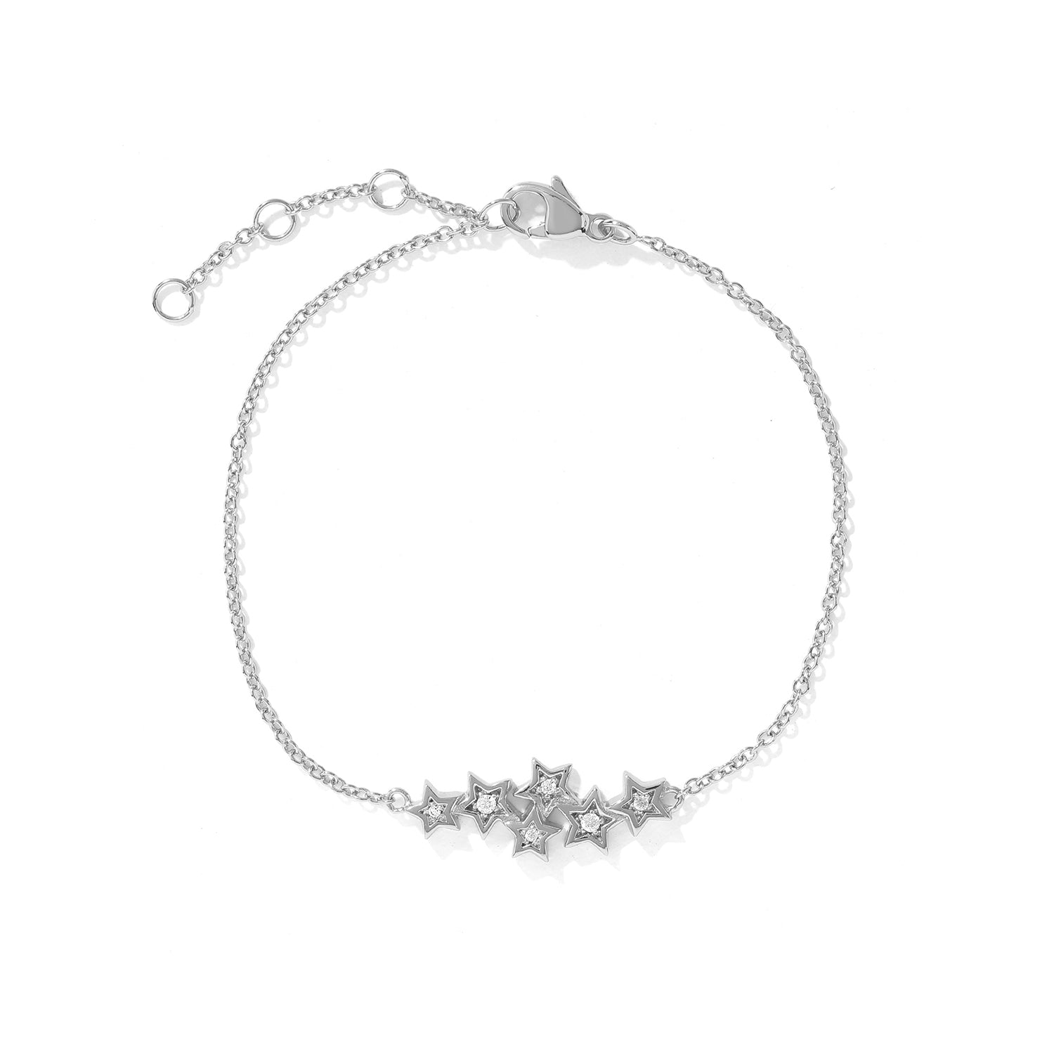 Elegant and dainty bracelet. 925 silver bracelet set with cubic zirconia stones.