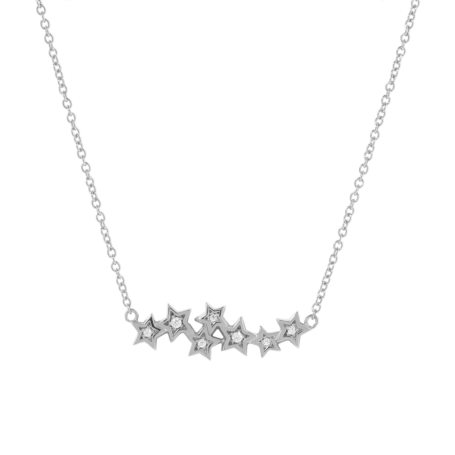 Elegant and dainty necklace. 925 silver necklace set with cubic zirconia stones.