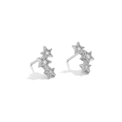 Elegant and dainty studs. 925 silver earrings set with cubic zirconia stones.