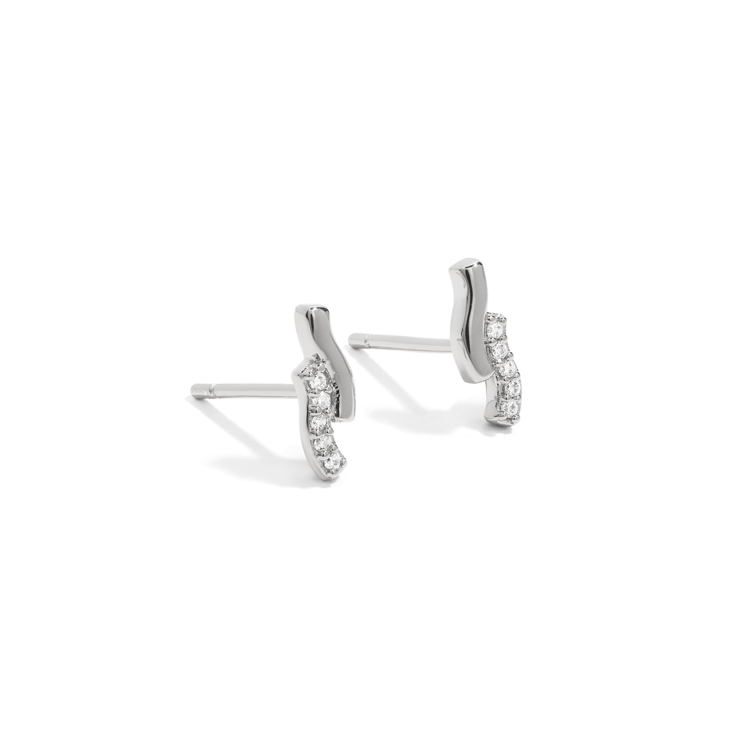 Dainty and elegant earrings. 925 silver studs with cubic zircona stones
