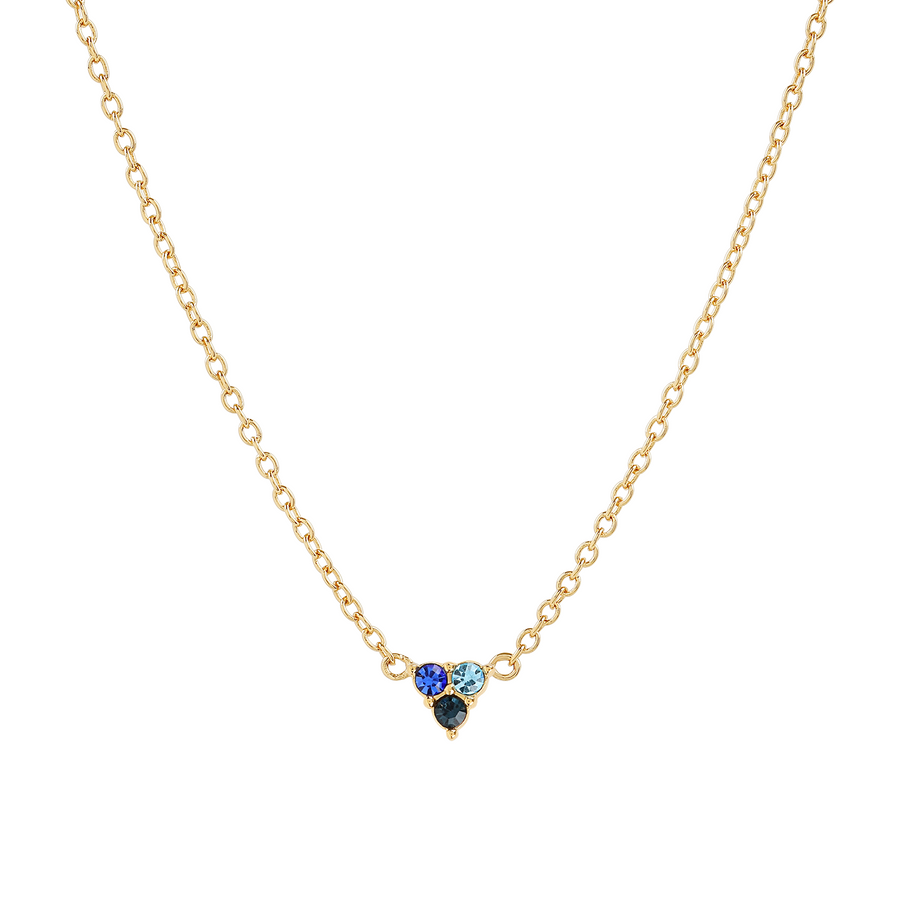 Gold Trinity Blue Ombre Necklace