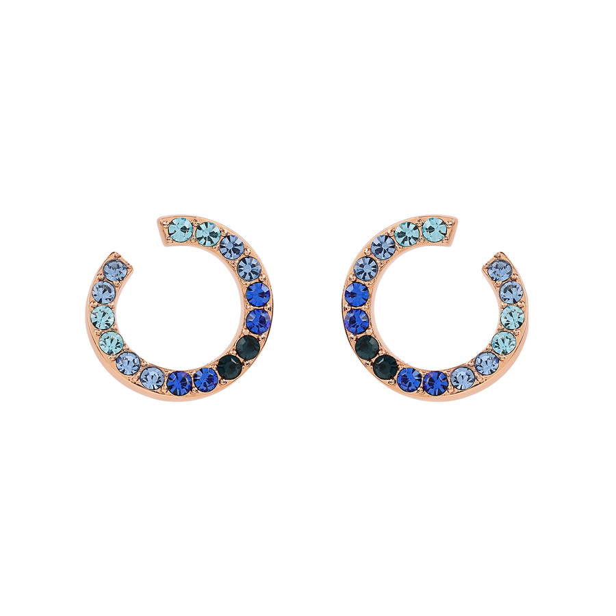 Rose Gold Illusion Blue Ombre Studs