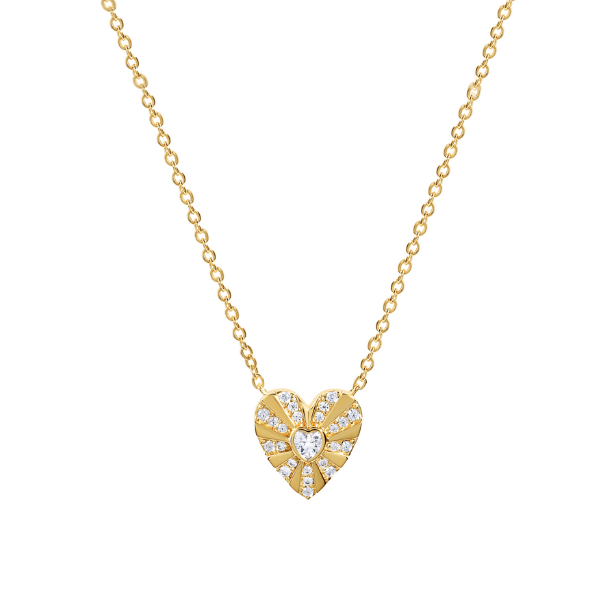 Bright and charming in necklace in gold with cubic zirconia.