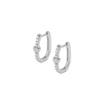 Charming dainty huggies in 925 silver with cubic zirconia.
