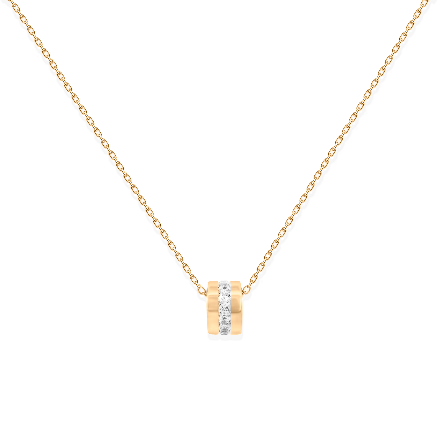 Minimalist and classic necklace in gold with cubic zirconia