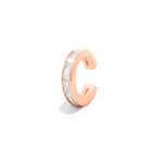 Minimalist and classic ear cuff in rose gold with cubic zirconia