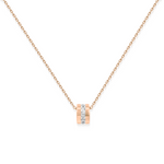 Minimalist and classic necklace in rose gold with cubic zirconia