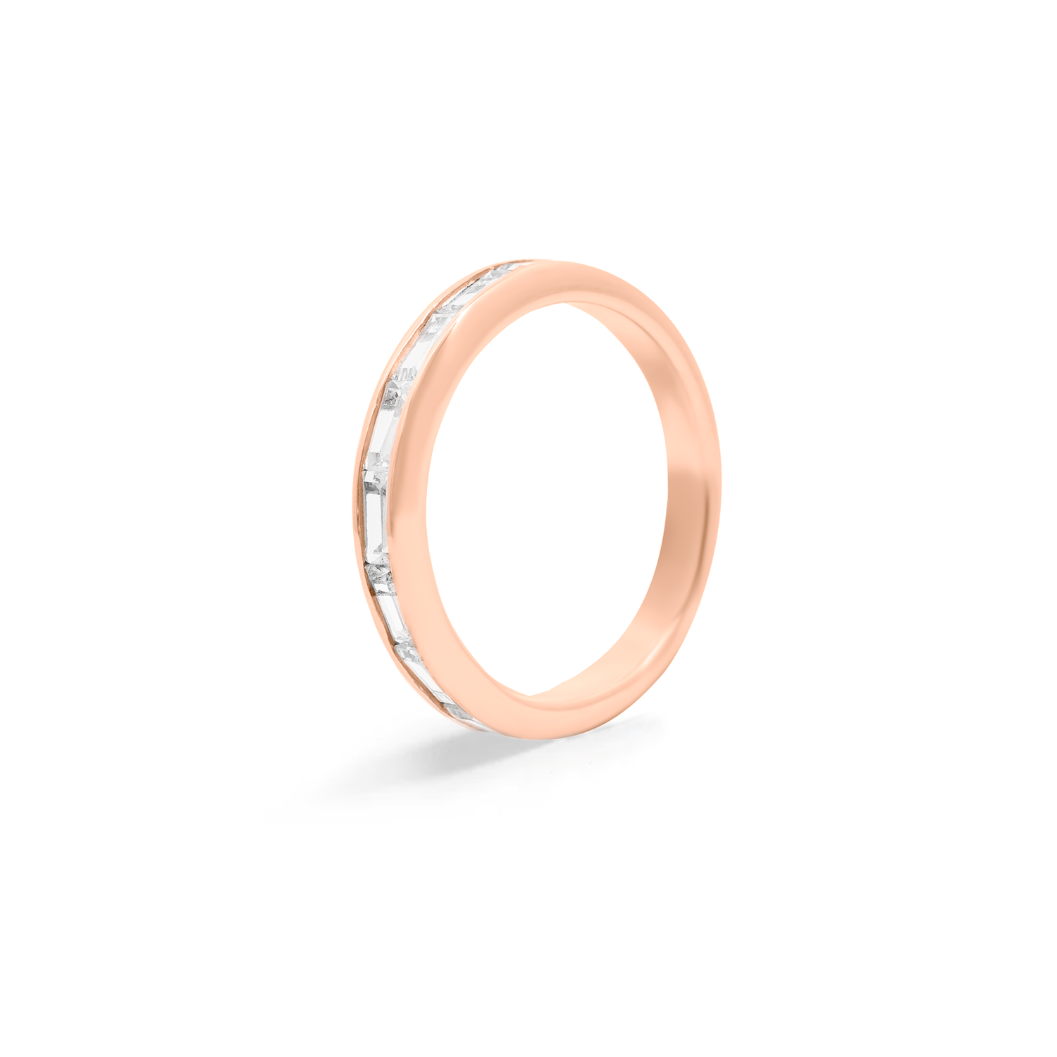 Minimalist and classic ring in rose gold with cubic zirconia