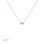 Precious and delicate hand crafted 10k solid gold necklace with peridot.