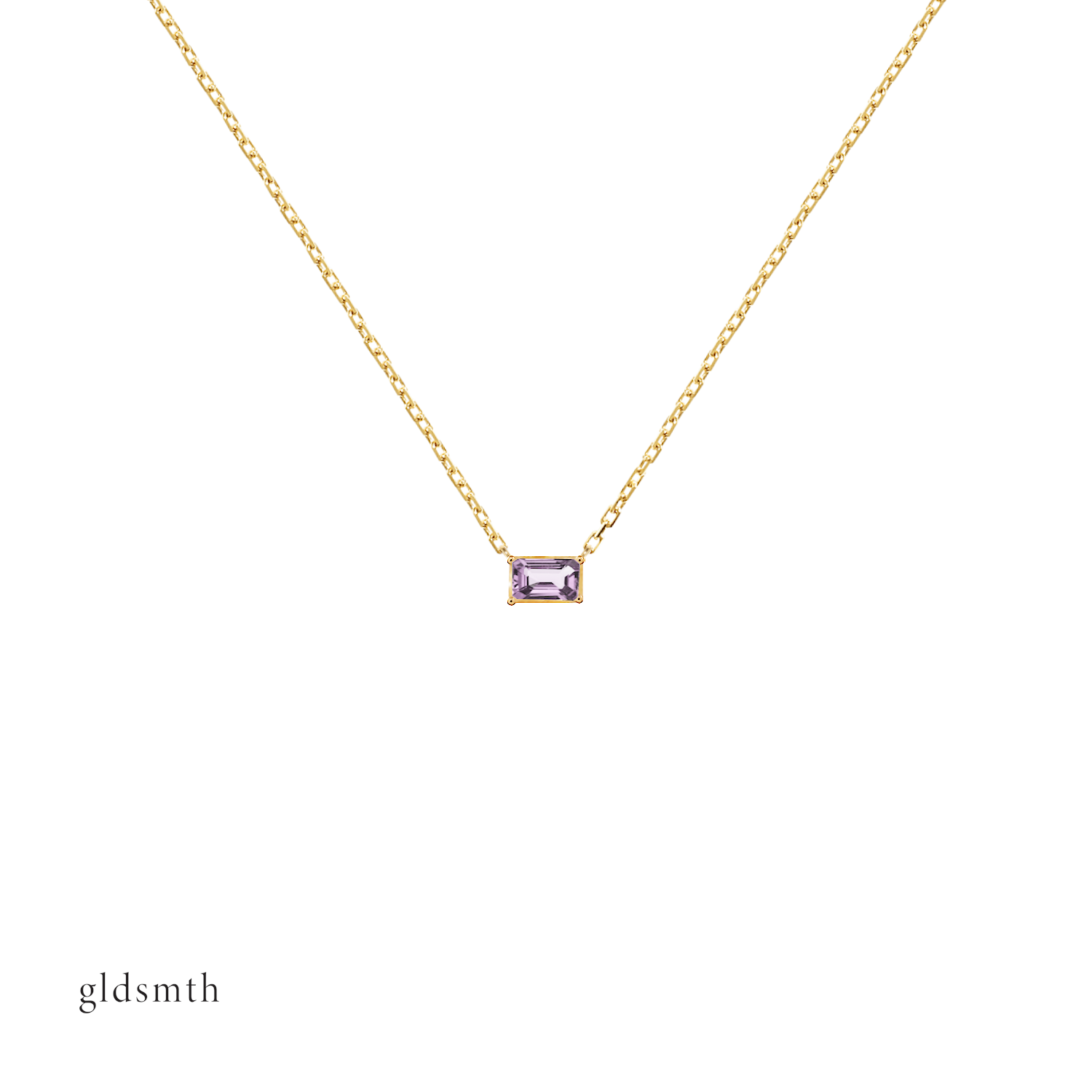 Precious and delicate hand crafted 10k solid gold necklace with tanzanite.