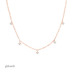 Graceful and delicate hand crafted 10k solid rose gold necklace with conflict-free diamonds.