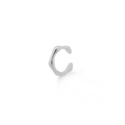 Minimalist and sleek earrings. 925 silver ear cuff.