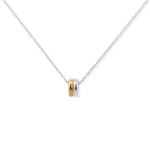 Sleek and modern necklace with mixed metal in 925 silver and gold.