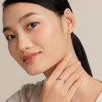 Model wears elegant and classy double ring set in 925 Silver.