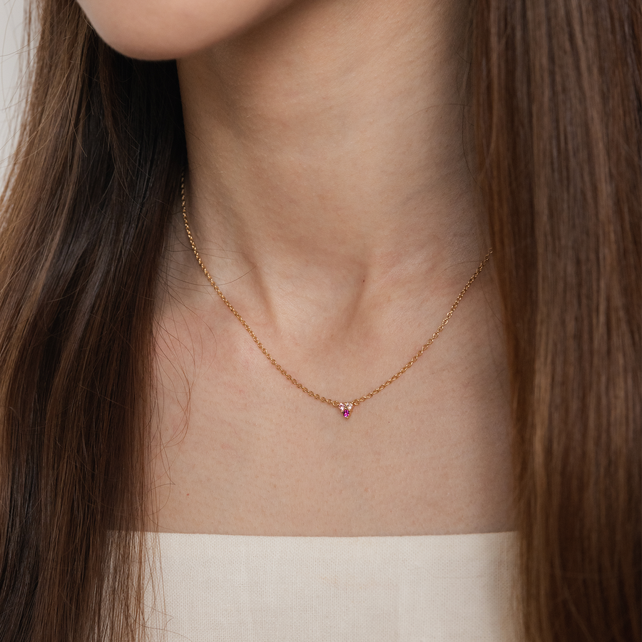 Gold Trinity Pink Ombre Necklace