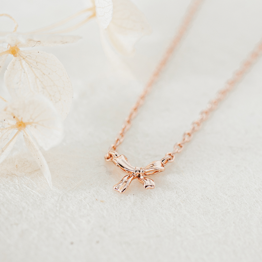 Rose Gold Bow Necklace