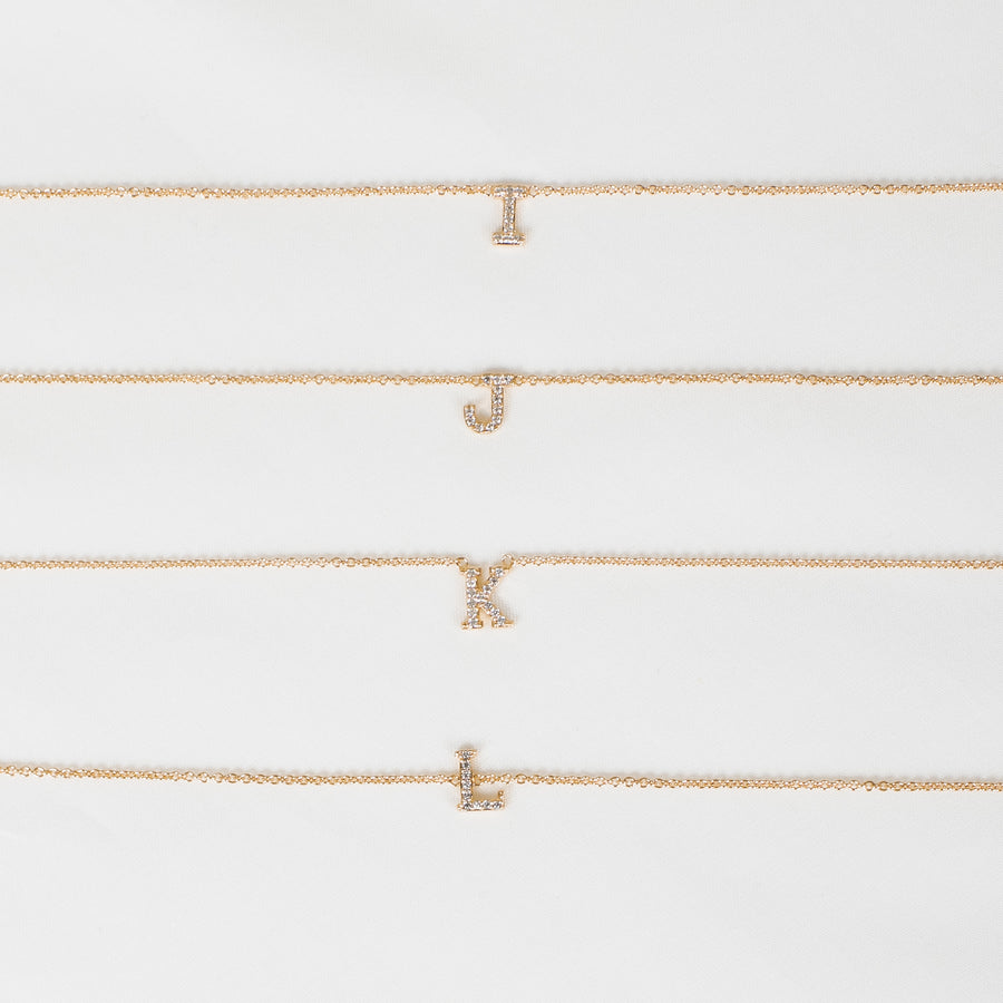 Gold Vermeil Mini Initial Cubic Necklace