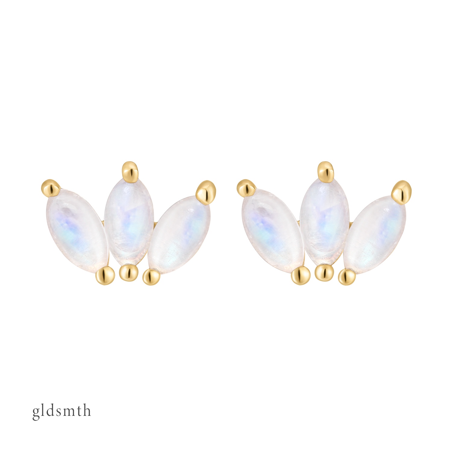 White gold sales moonstone earrings