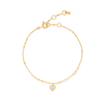 Charming and elegant bracelet in gold with moonstone pendant.