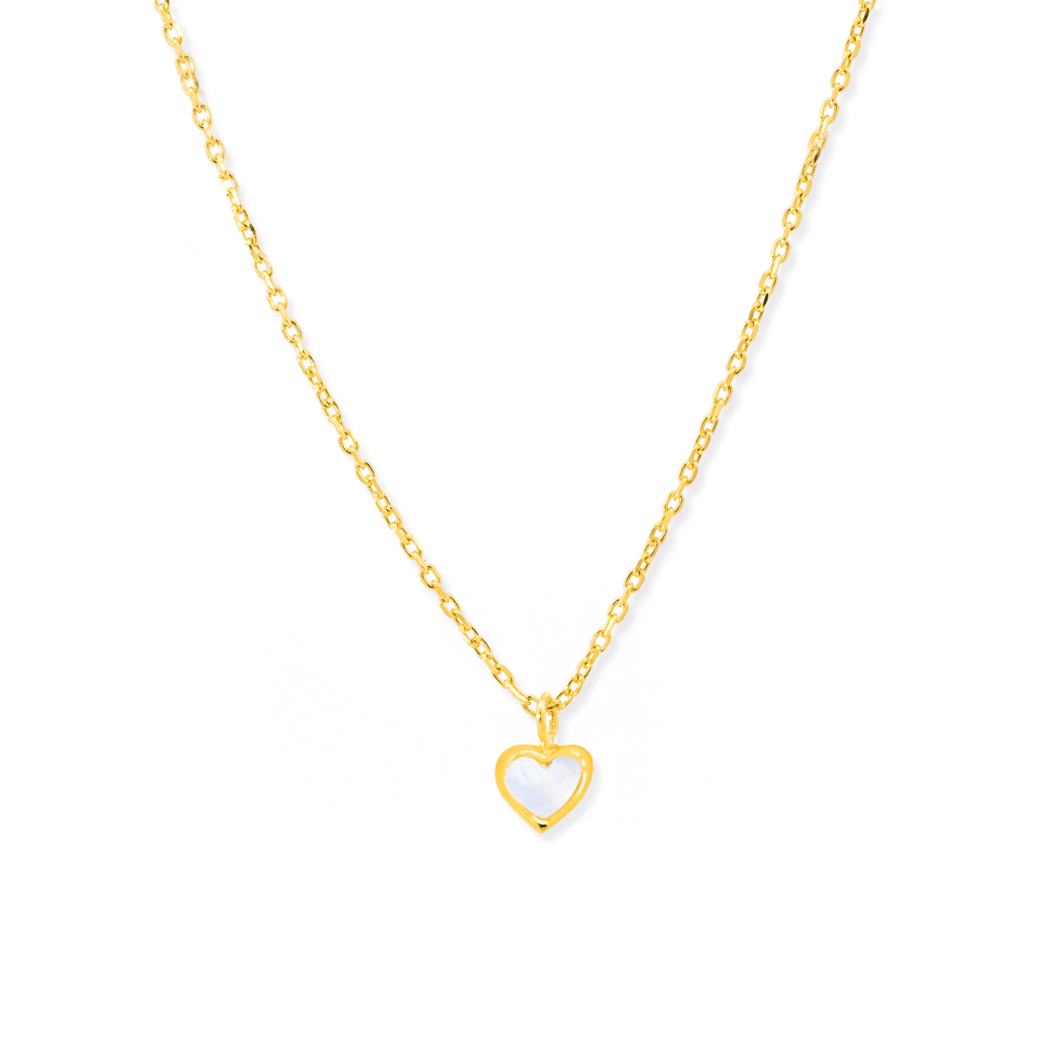 Charming and elegant necklace in gold with moonstone pendant.