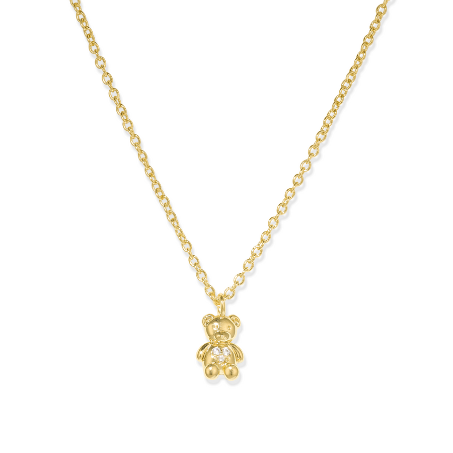 Adorable and dainty necklace in gold with cubic zirconia