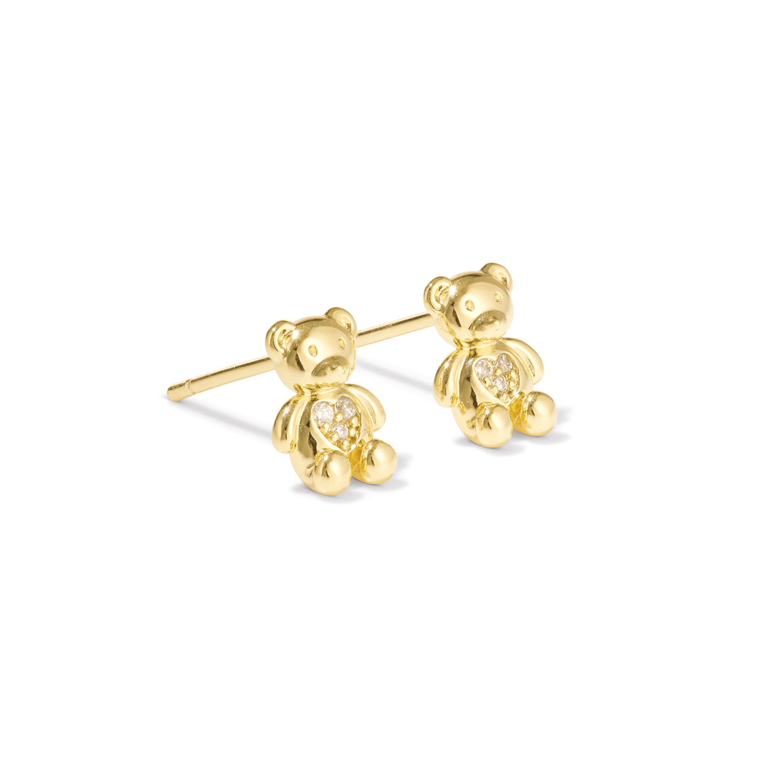 Adorable and dainty earrings in gold with cubic zirconia