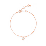 Charming and elegant bracelet in rose gold with moonstone pendant.