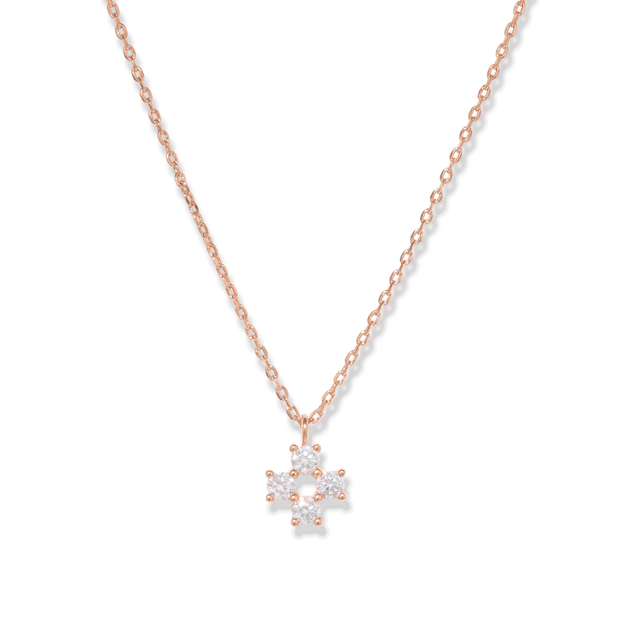 Elegant and dainty necklace in rose gold with cubic zirconia