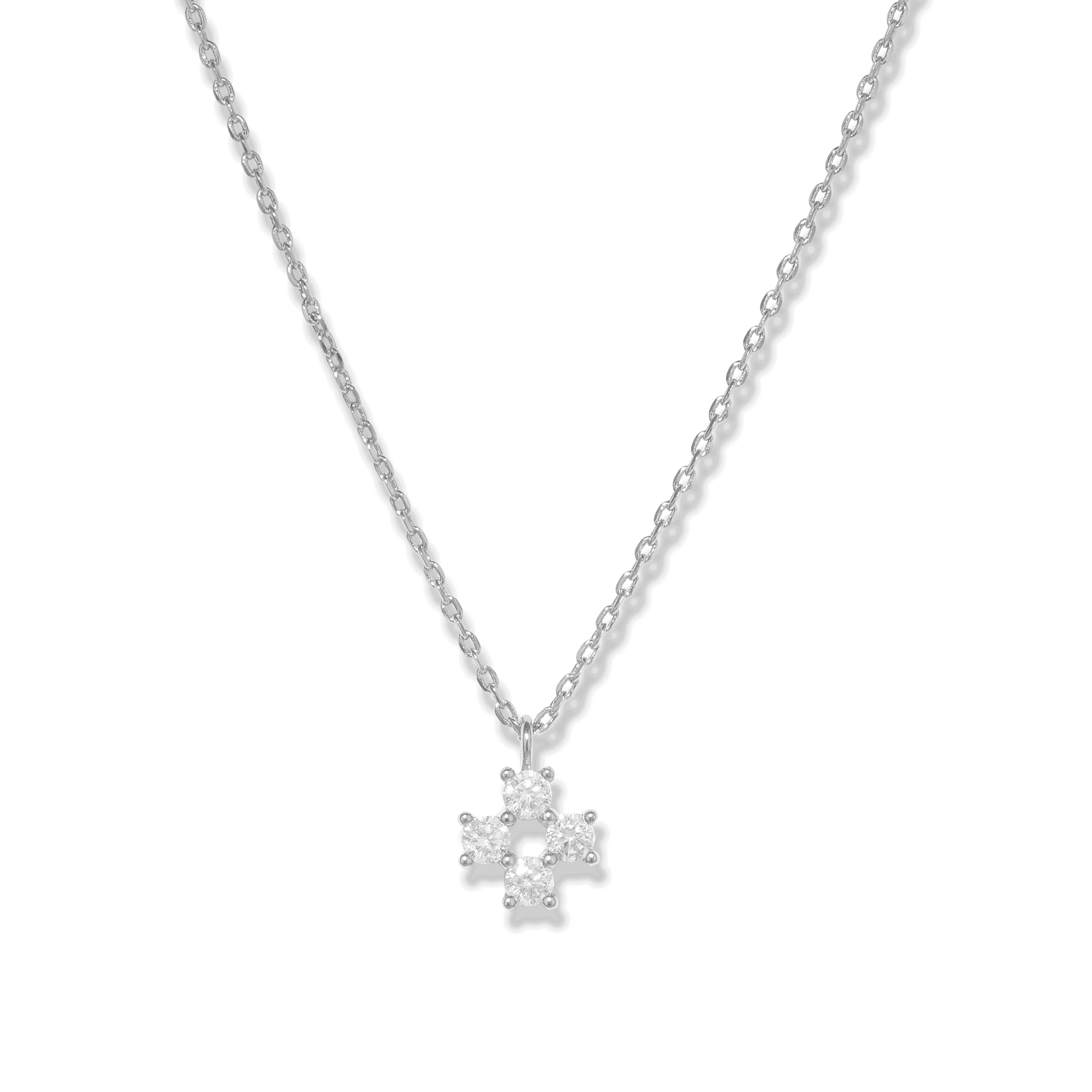 Elegant and dainty necklace in 925 silver with cubic zirconia