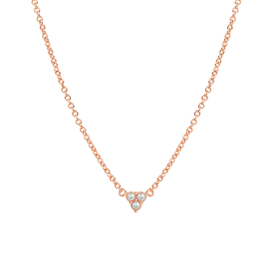 Rose Gold Trinity Pearl Necklace