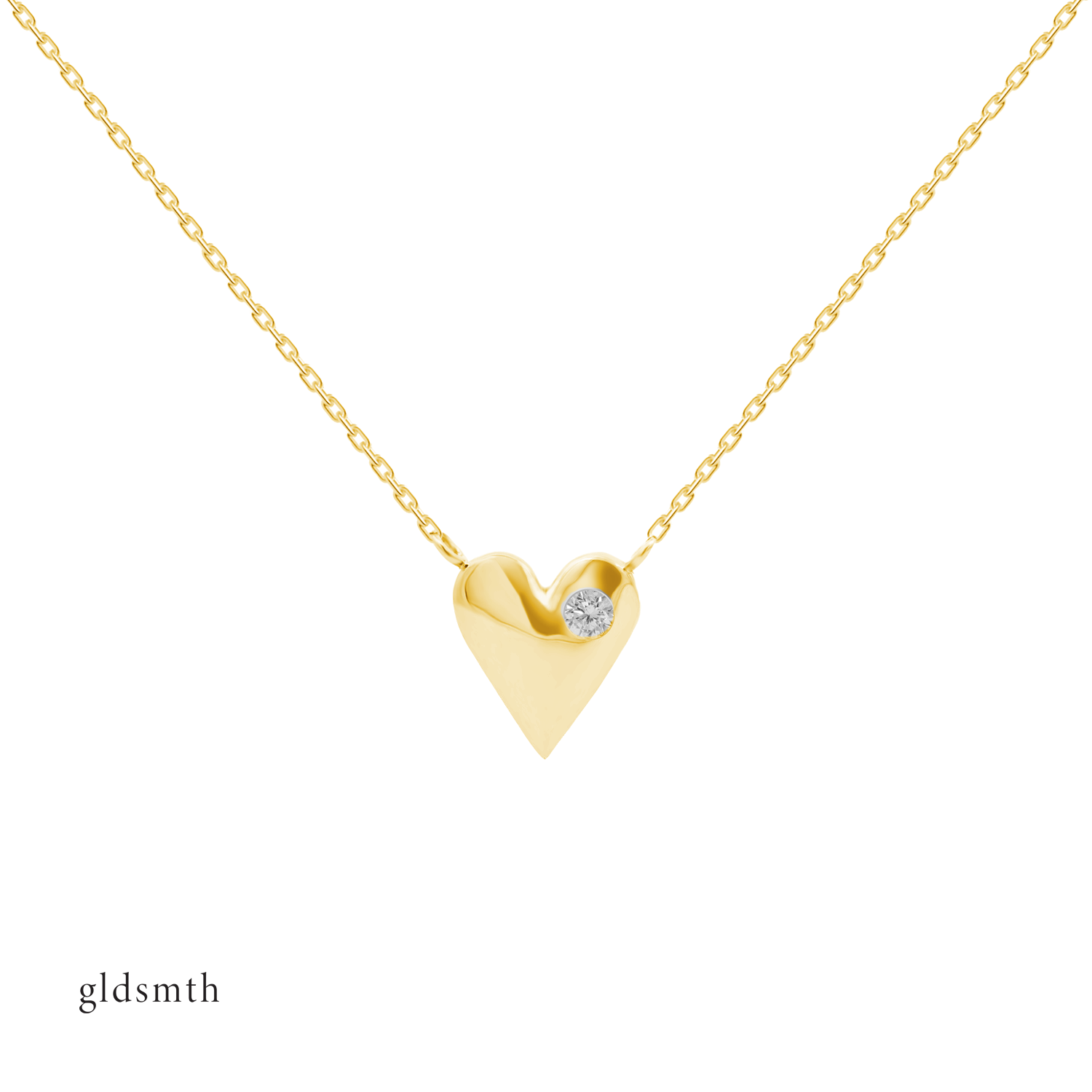 Elegant and fine handcrafted 10k solid yellow gold necklace with conflict-free diamonds.