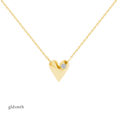 Elegant and fine handcrafted 10k solid yellow gold necklace with conflict-free diamonds.