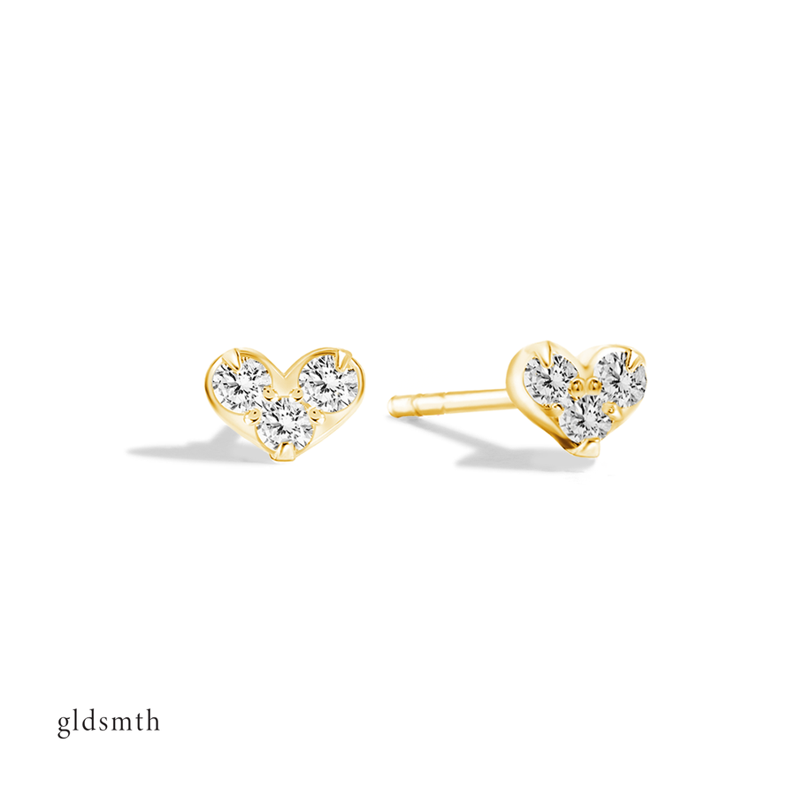 Elegant and fine handcrafted 10k solid yellow gold earrings with conflict-free diamonds.