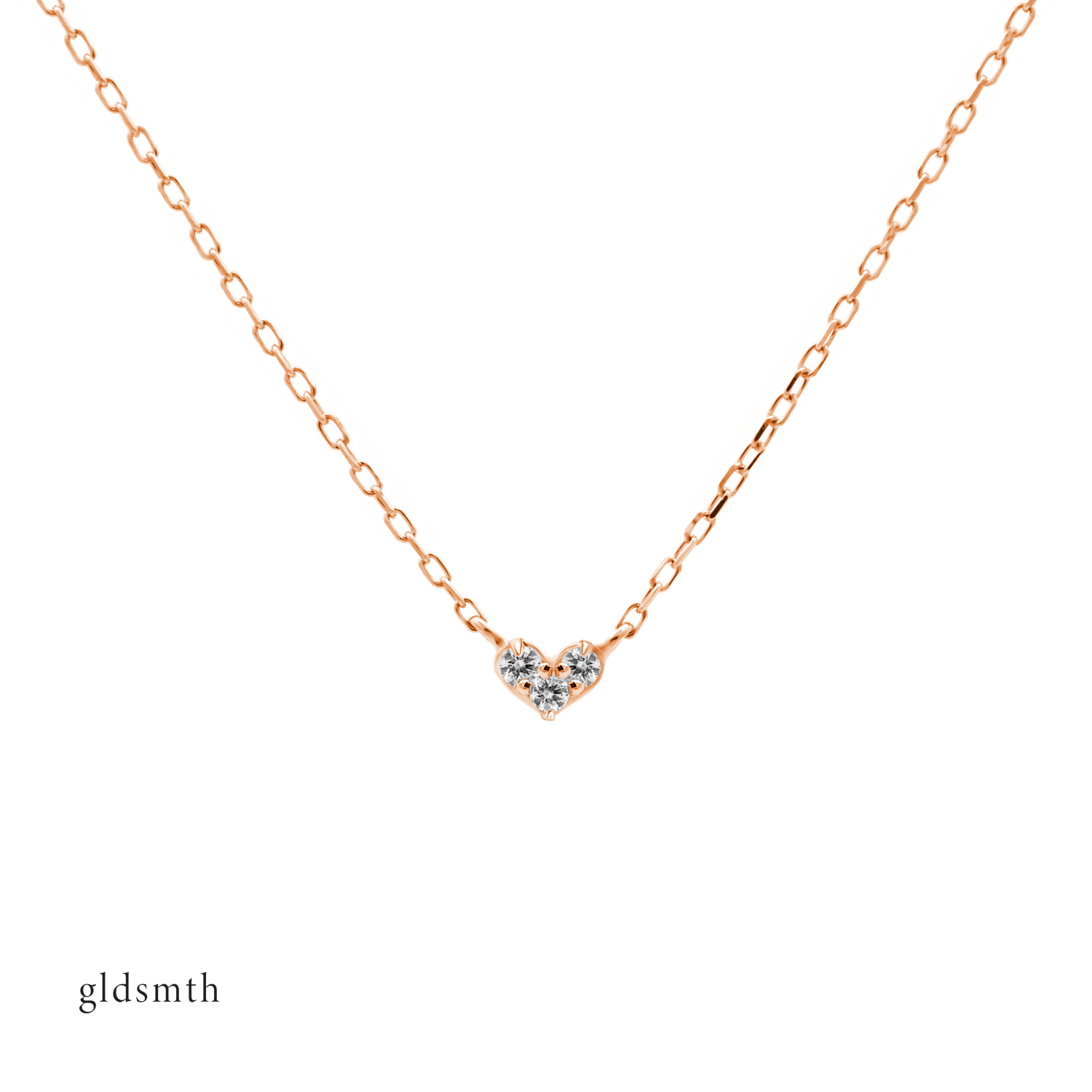 Stunning and fine handcrafted 10k solid rose gold necklace with conflict-free diamonds.