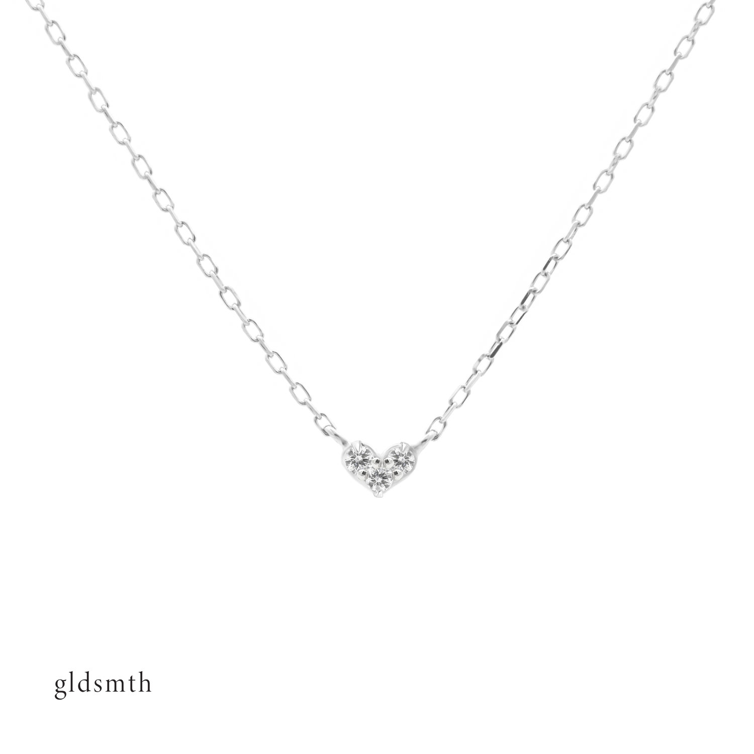 Stunning and fine handcrafted 10k solid white gold necklace with conflict-free diamonds.