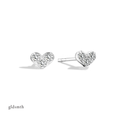 Elegant and fine handcrafted 10k solid white gold earrings with conflict-free diamonds.