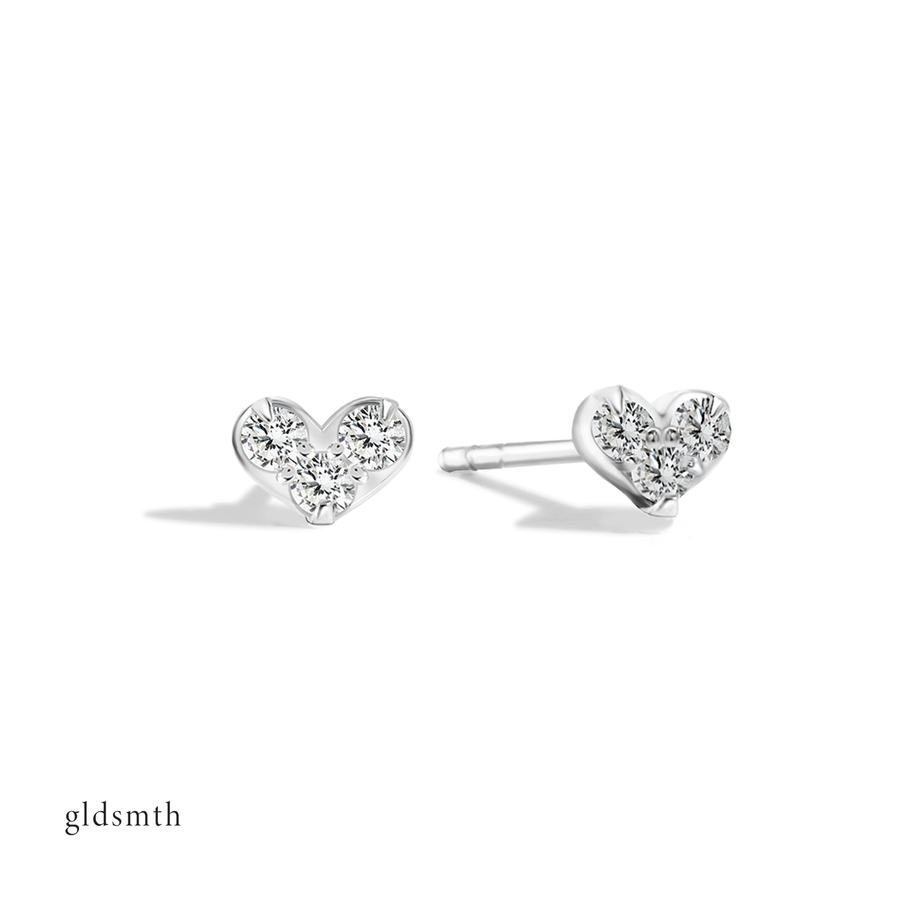 Elegant and fine handcrafted 10k solid white gold earrings with conflict-free diamonds.