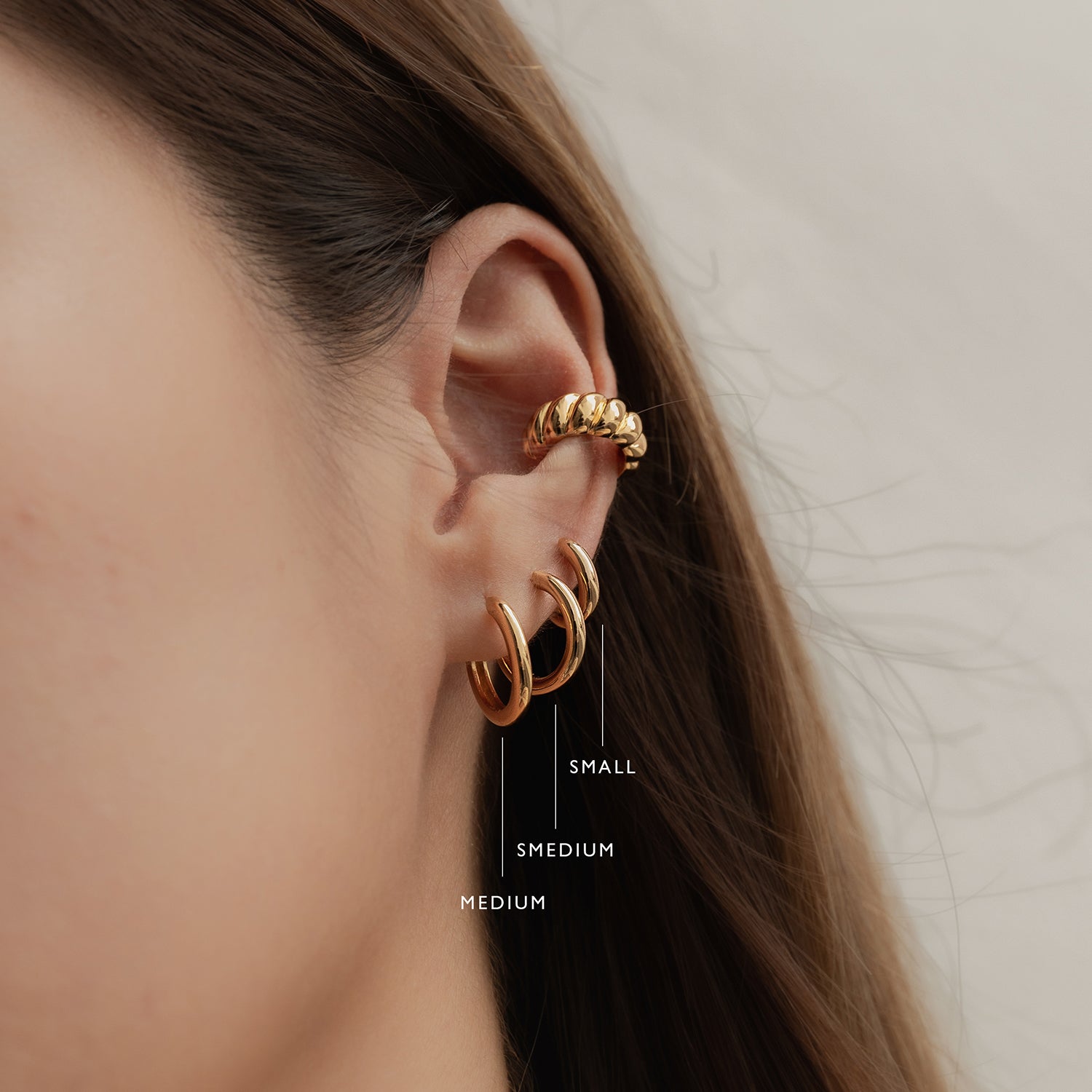 Gold hoop huggies clearance